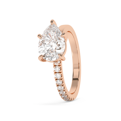 Emerald Solitaire Lab Grown Diamond Engagement Ring