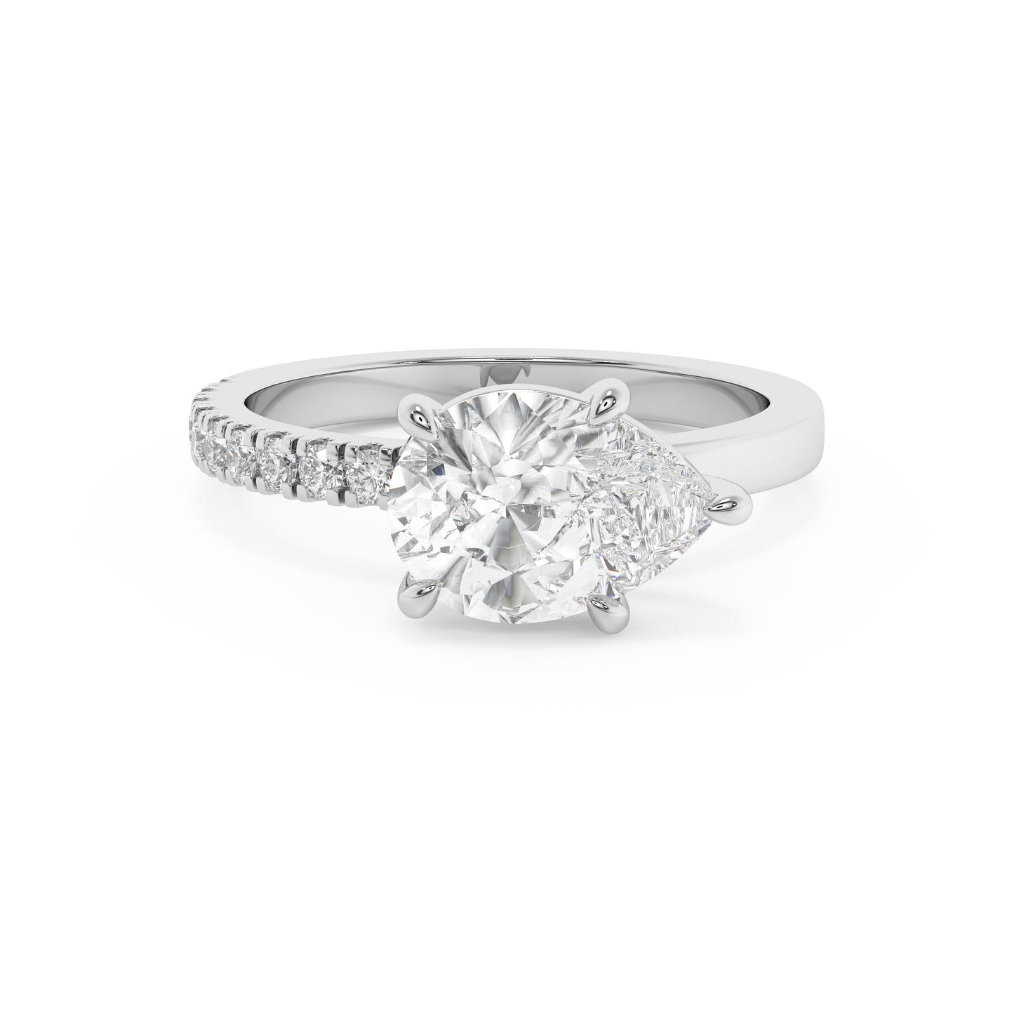 Emerald Solitaire Lab Grown Diamond Engagement Ring