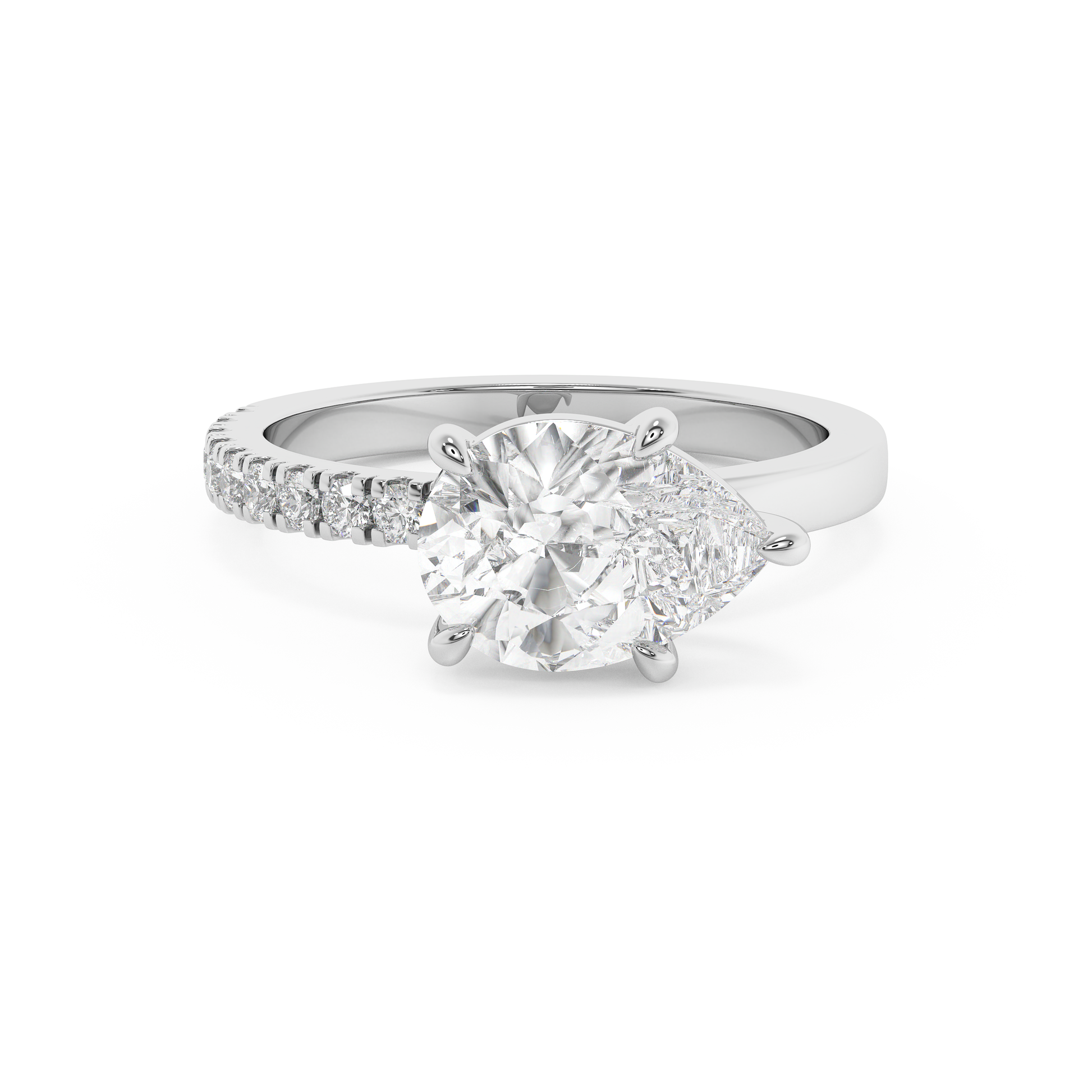 Emerald Solitaire Lab Grown Diamond Engagement Ring