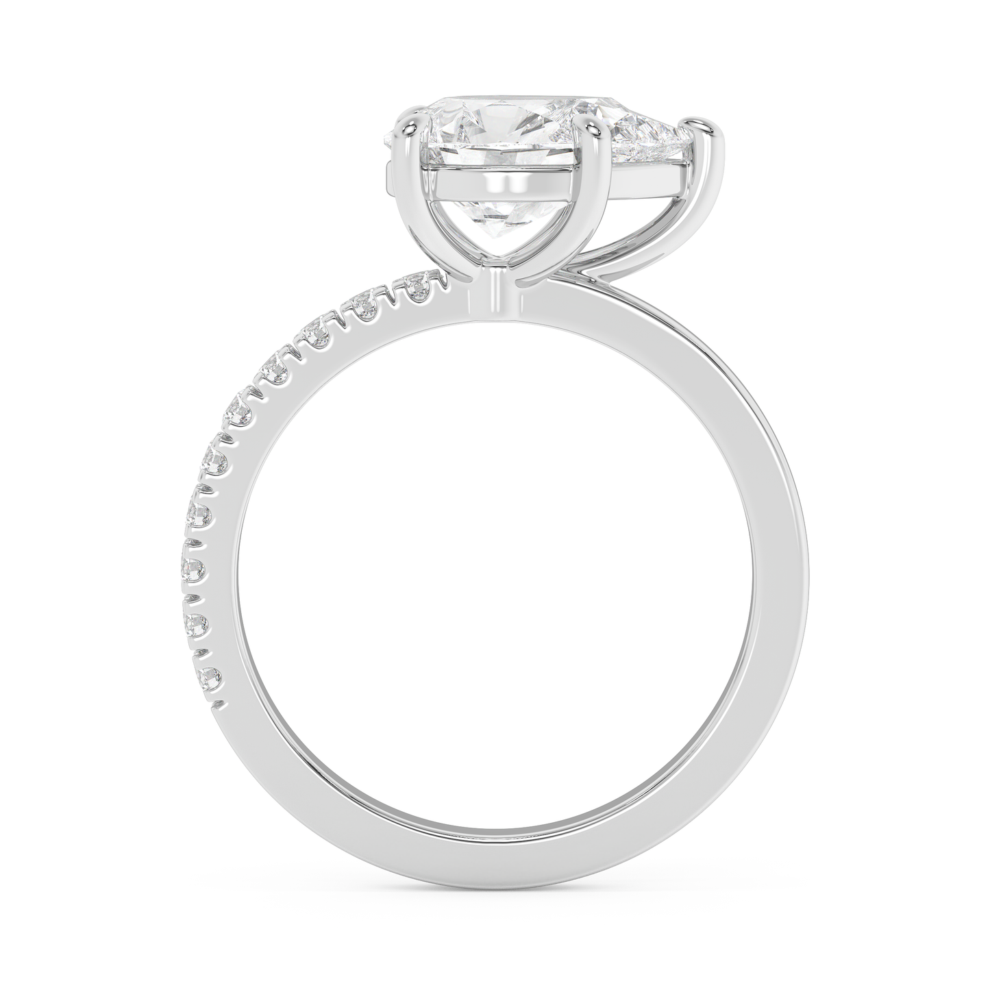 Emerald Solitaire Lab Grown Diamond Engagement Ring