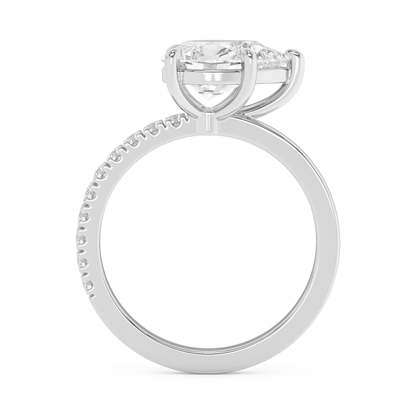 Emerald Solitaire Lab Grown Diamond Engagement Ring
