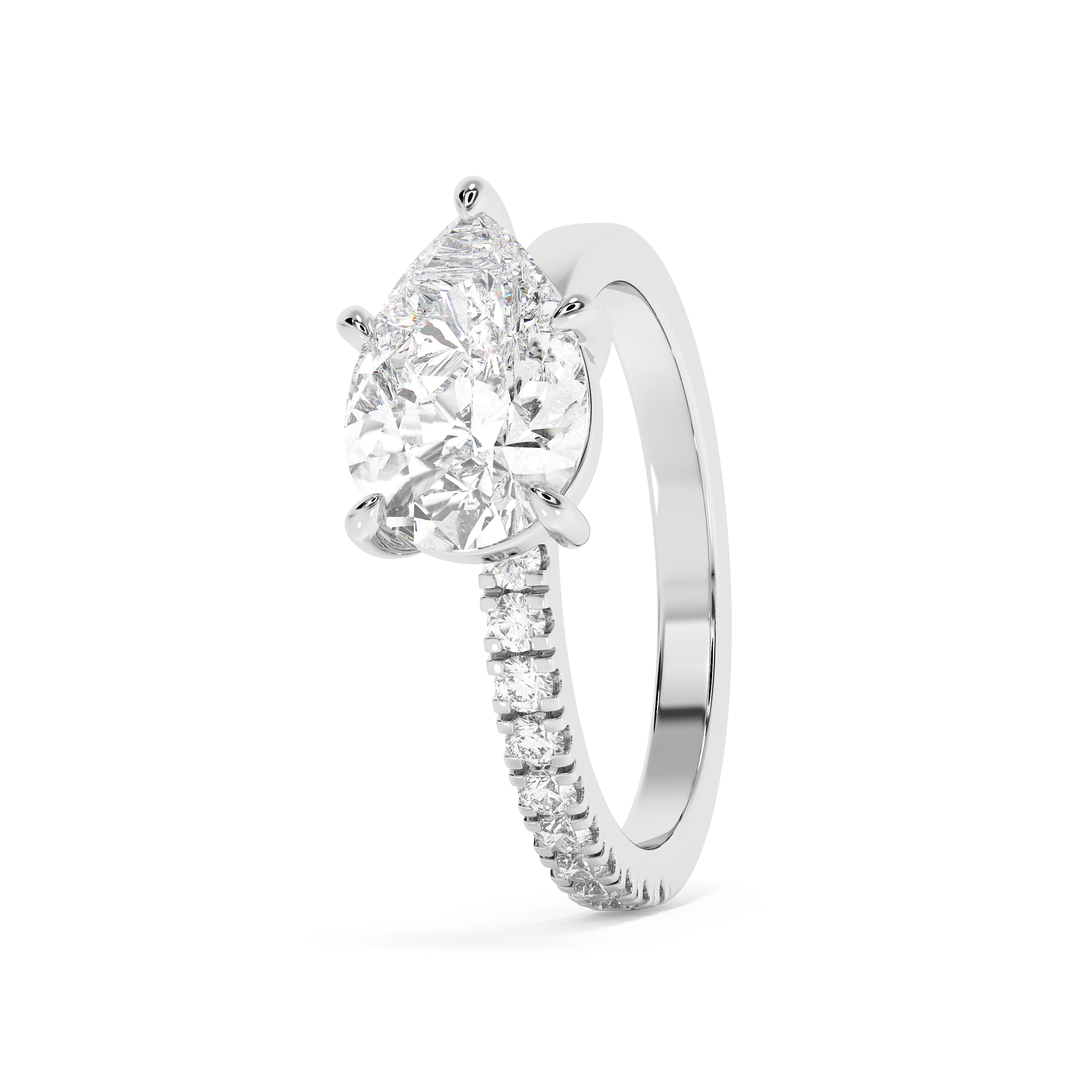 Emerald Solitaire Lab Grown Diamond Engagement Ring