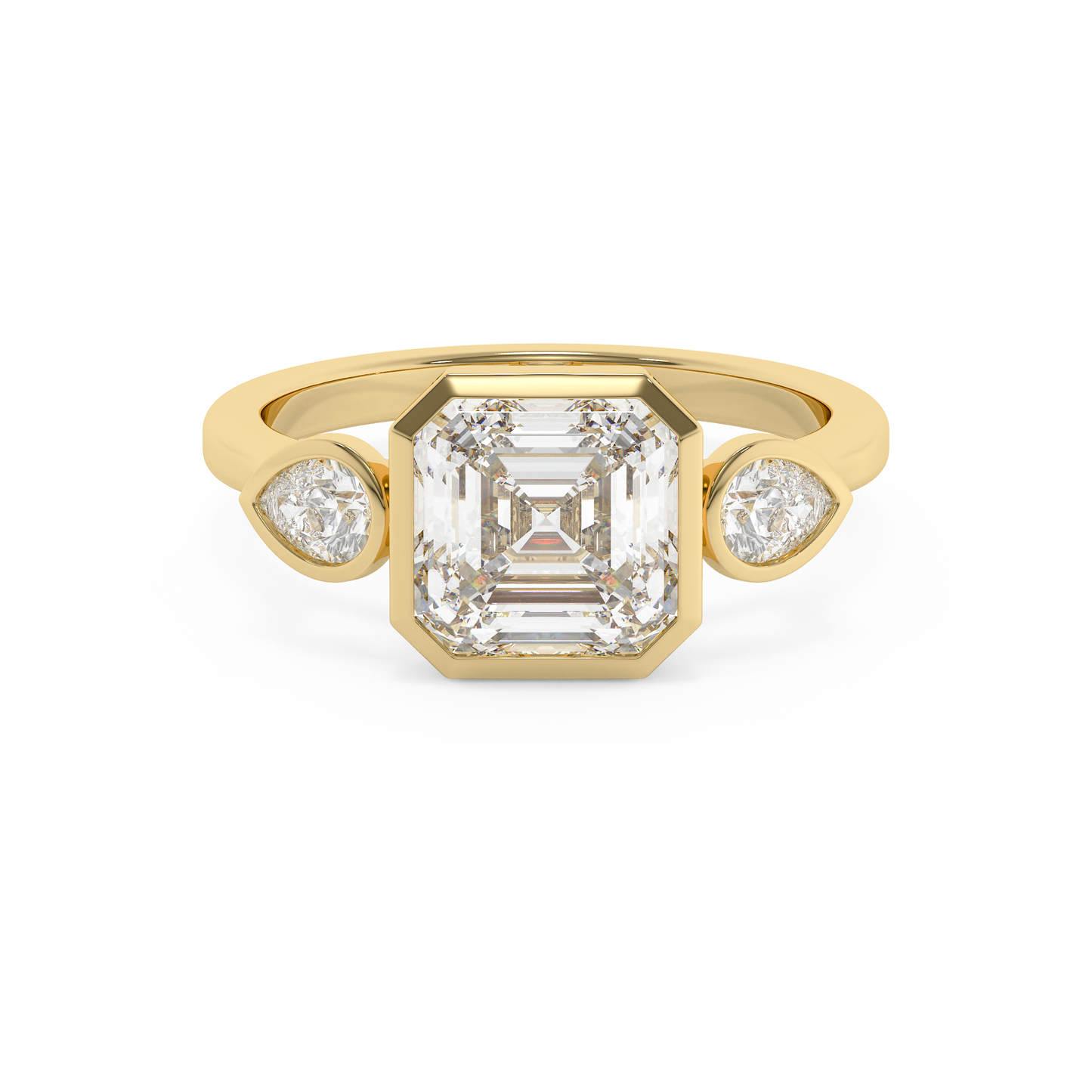 Emerald Solitaire Lab Grown Diamond Engagement Ring