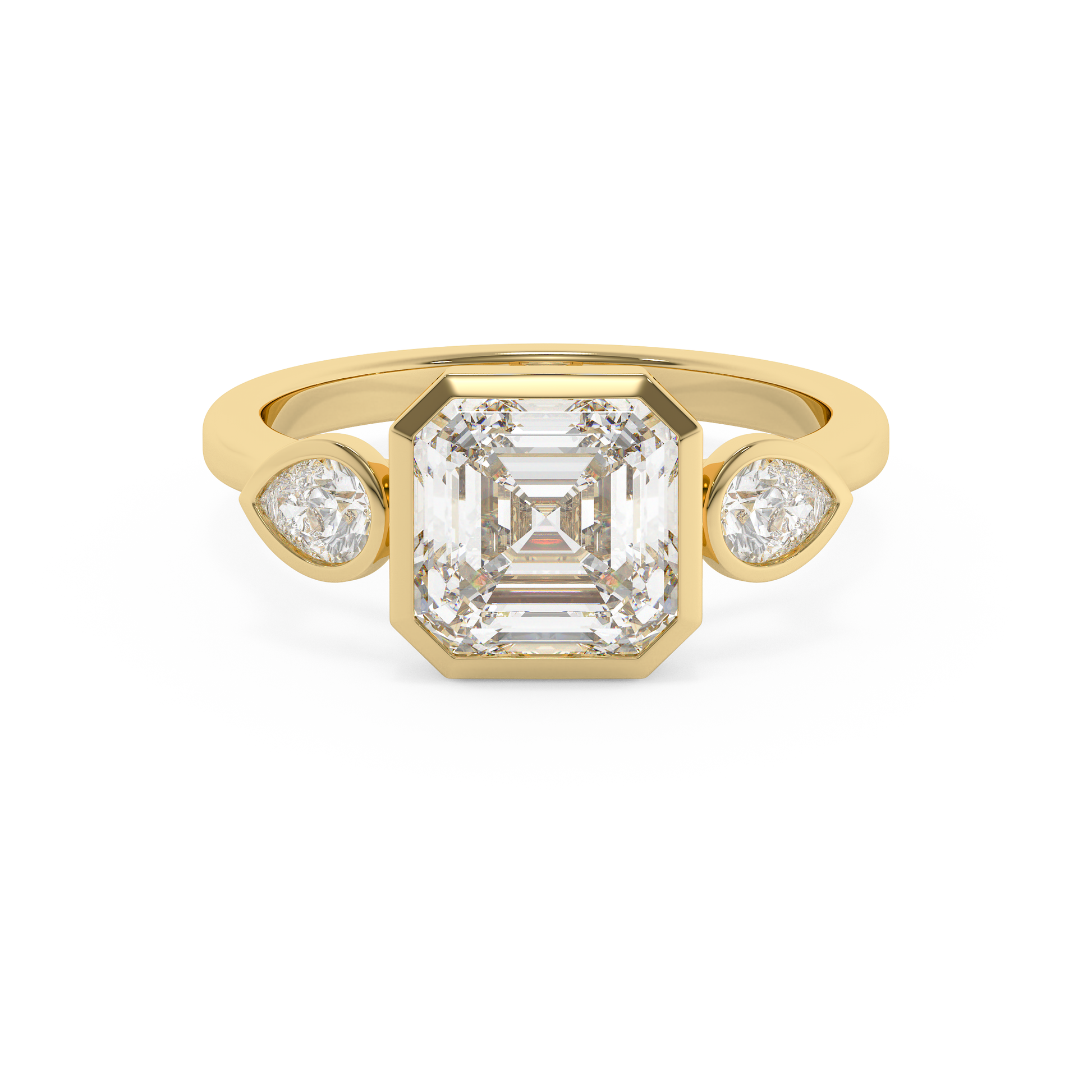 Emerald Solitaire Lab Grown Diamond Engagement Ring