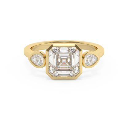 Emerald Solitaire Lab Grown Diamond Engagement Ring