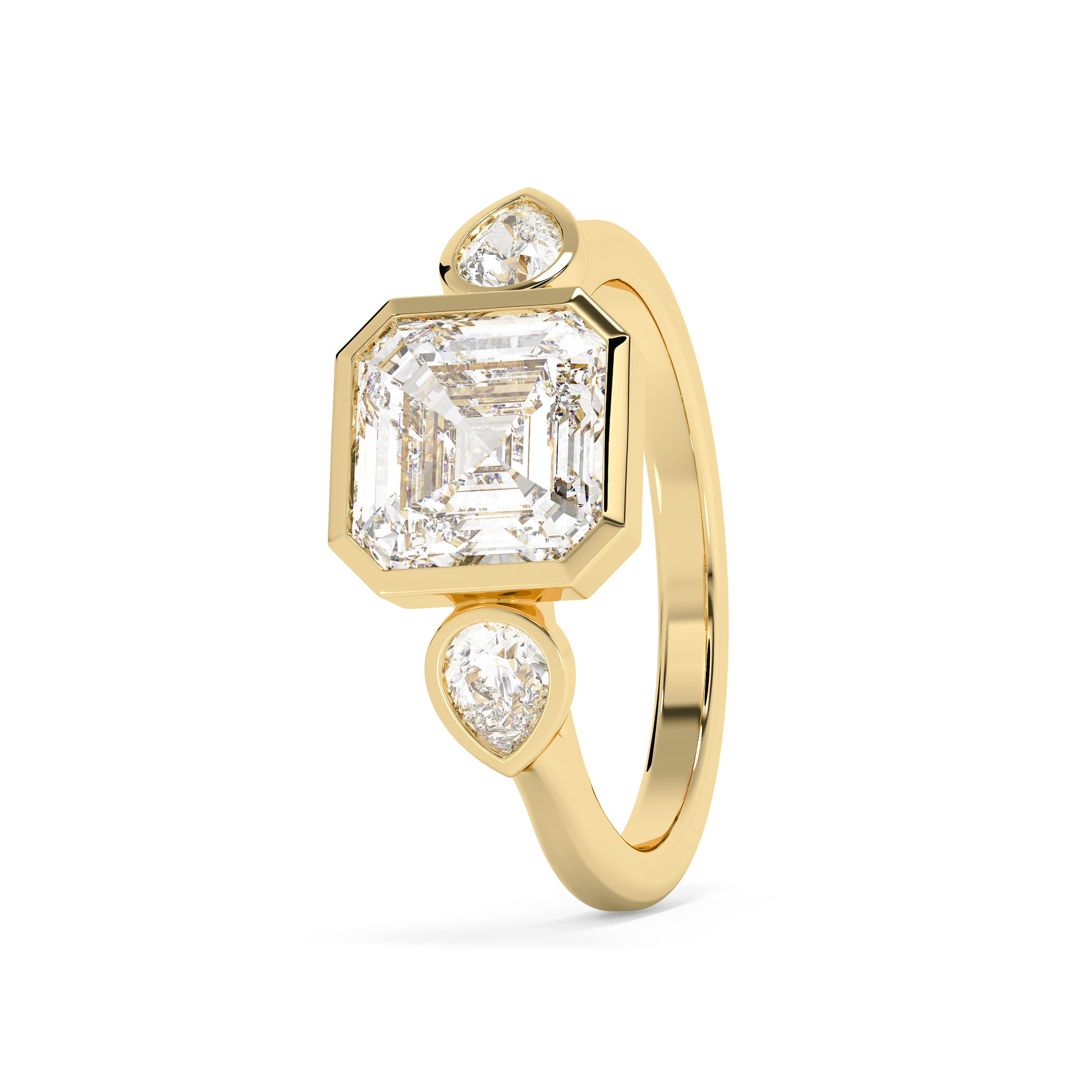 Emerald Solitaire Lab Grown Diamond Engagement Ring