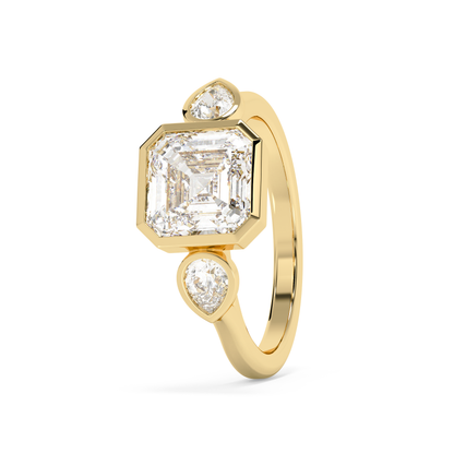 Emerald Solitaire Lab Grown Diamond Engagement Ring