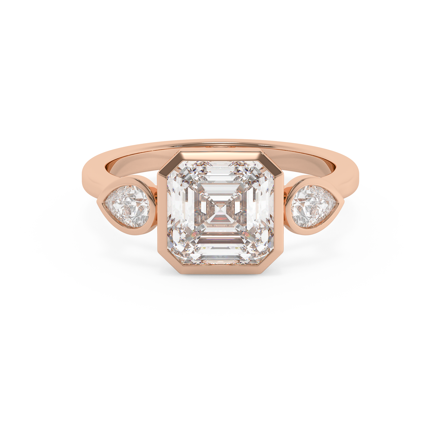 Emerald Solitaire Lab Grown Diamond Engagement Ring