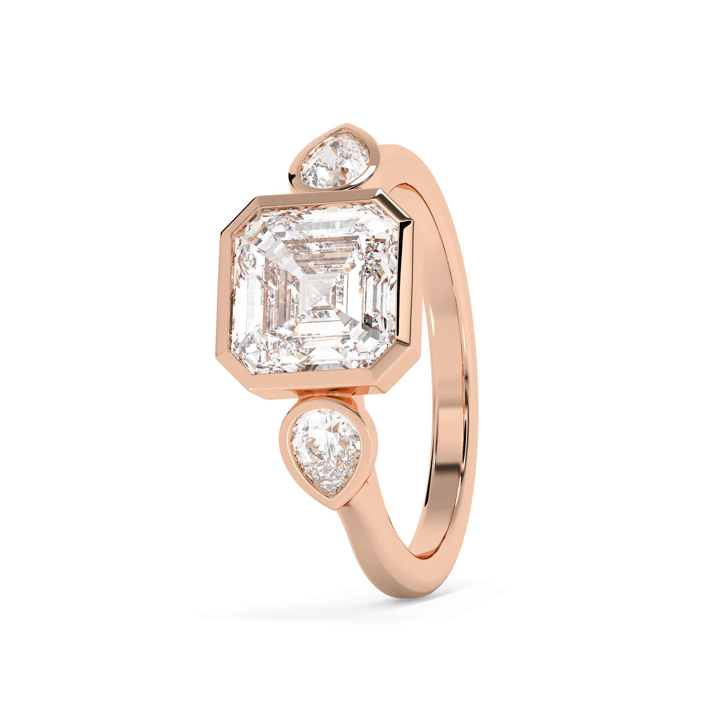 Emerald Solitaire Lab Grown Diamond Engagement Ring