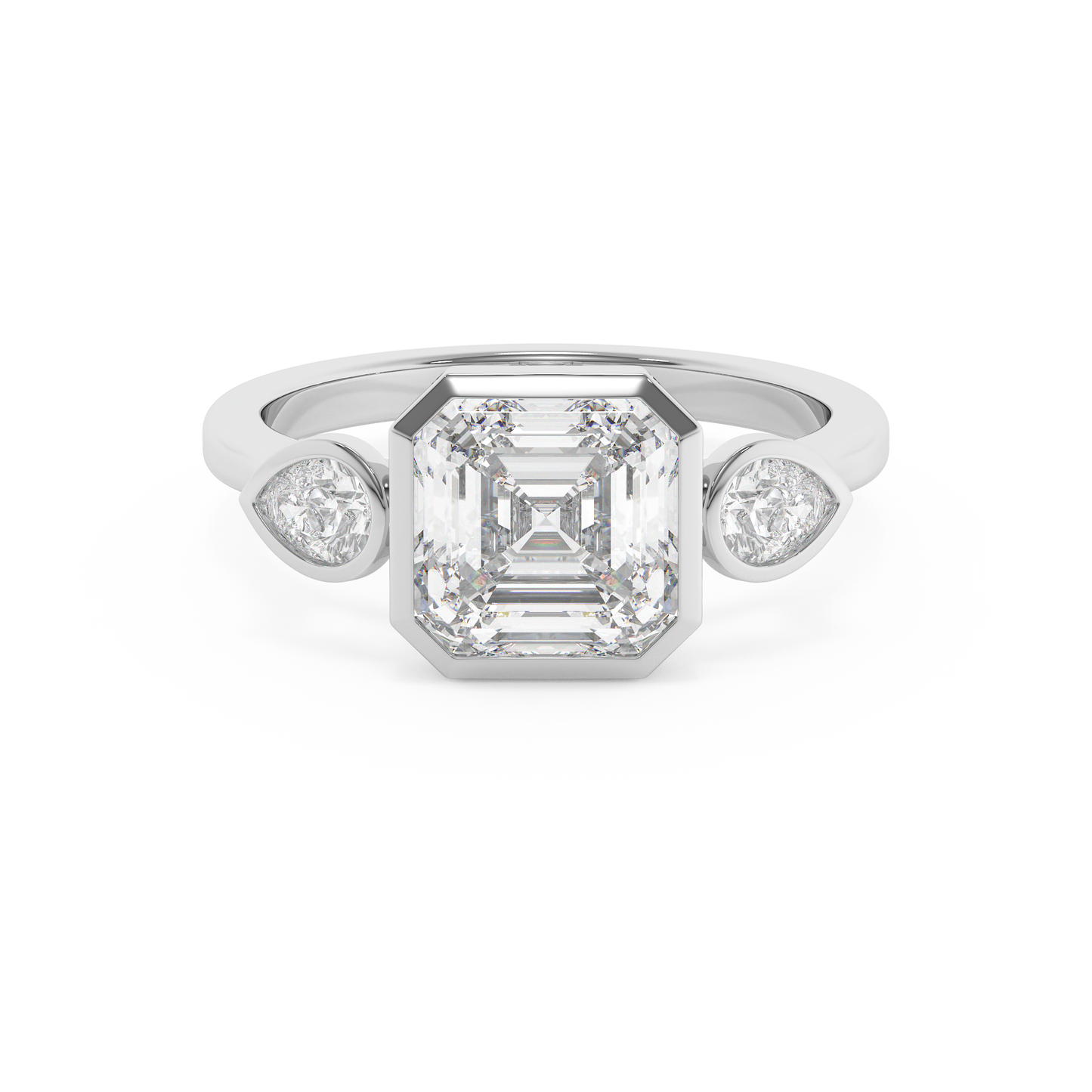 Emerald Solitaire Lab Grown Diamond Engagement Ring