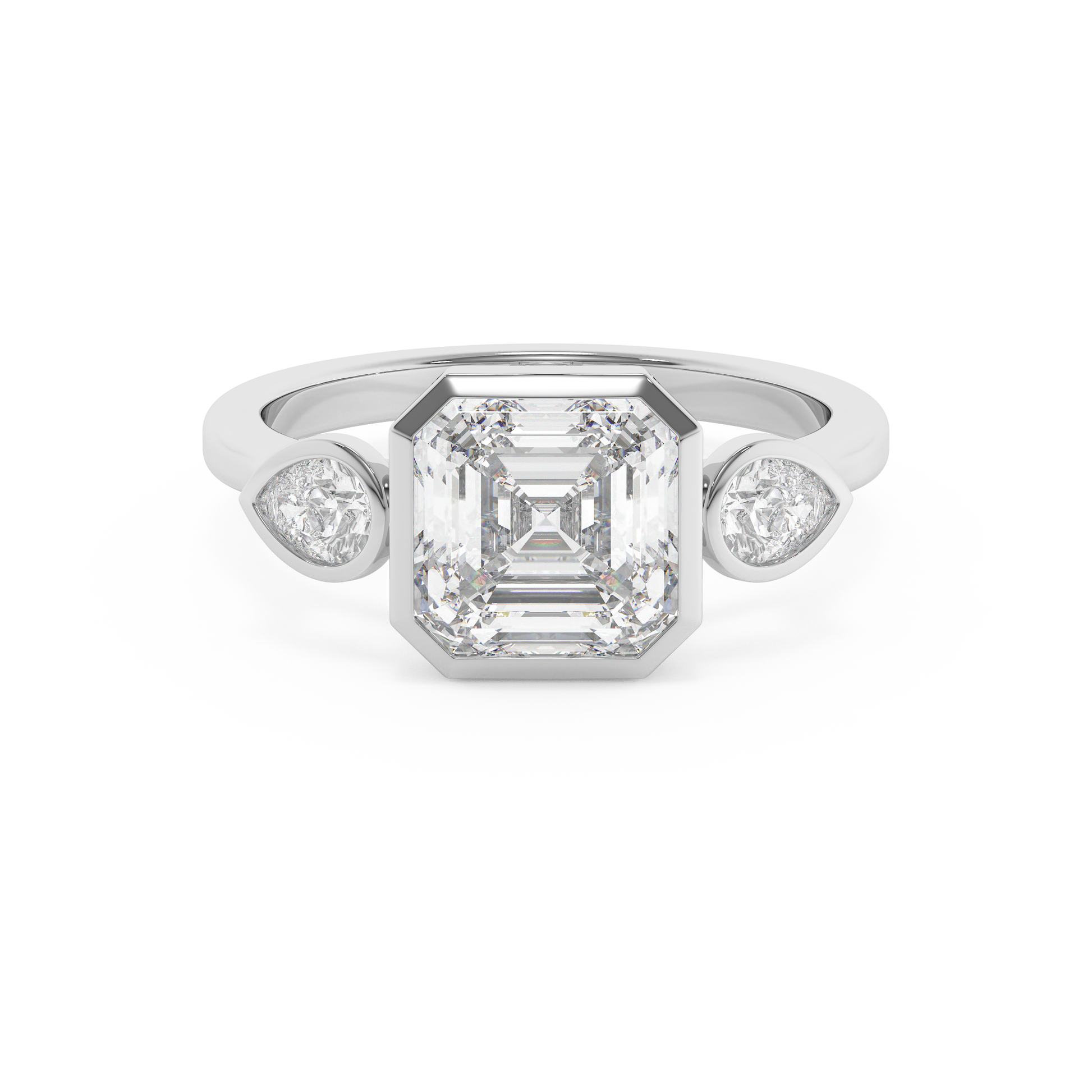 Emerald Solitaire Lab Grown Diamond Engagement Ring