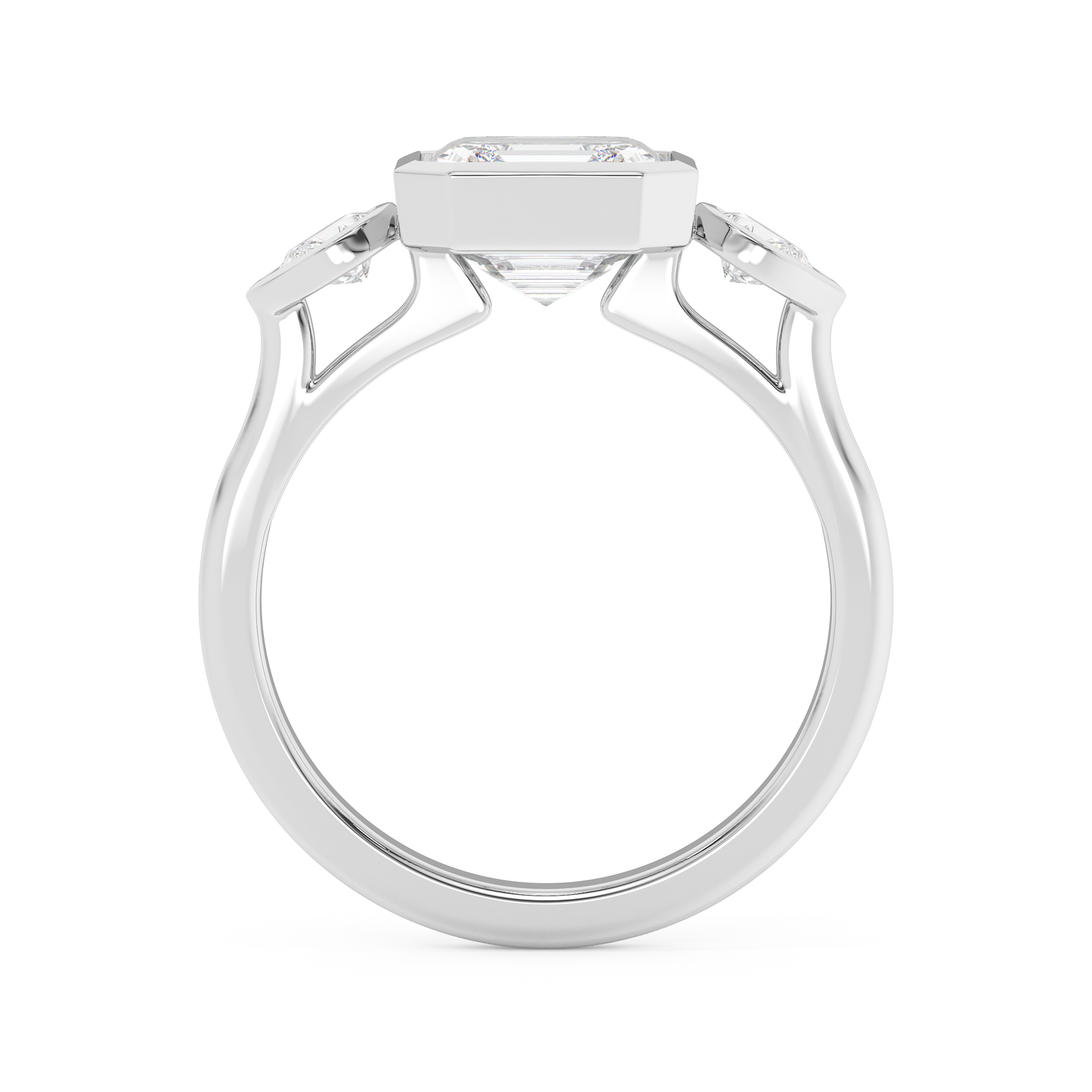 Emerald Solitaire Lab Grown Diamond Engagement Ring