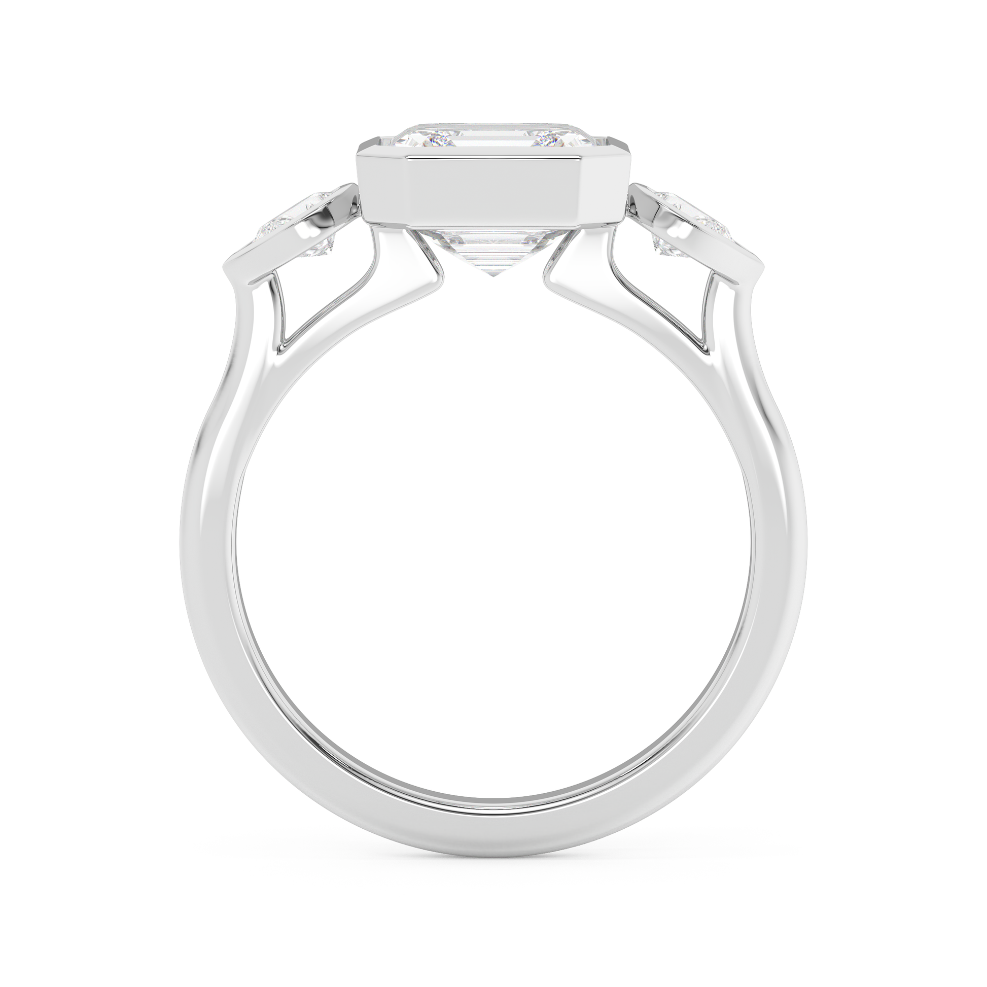 Emerald Solitaire Lab Grown Diamond Engagement Ring