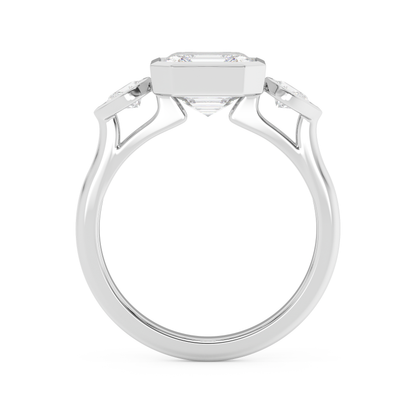 Emerald Solitaire Lab Grown Diamond Engagement Ring