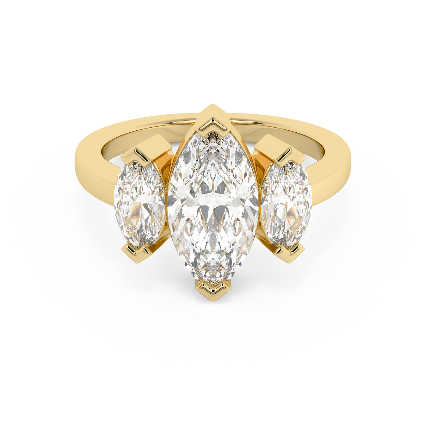 Emerald Solitaire Lab Grown Diamond Engagement Ring