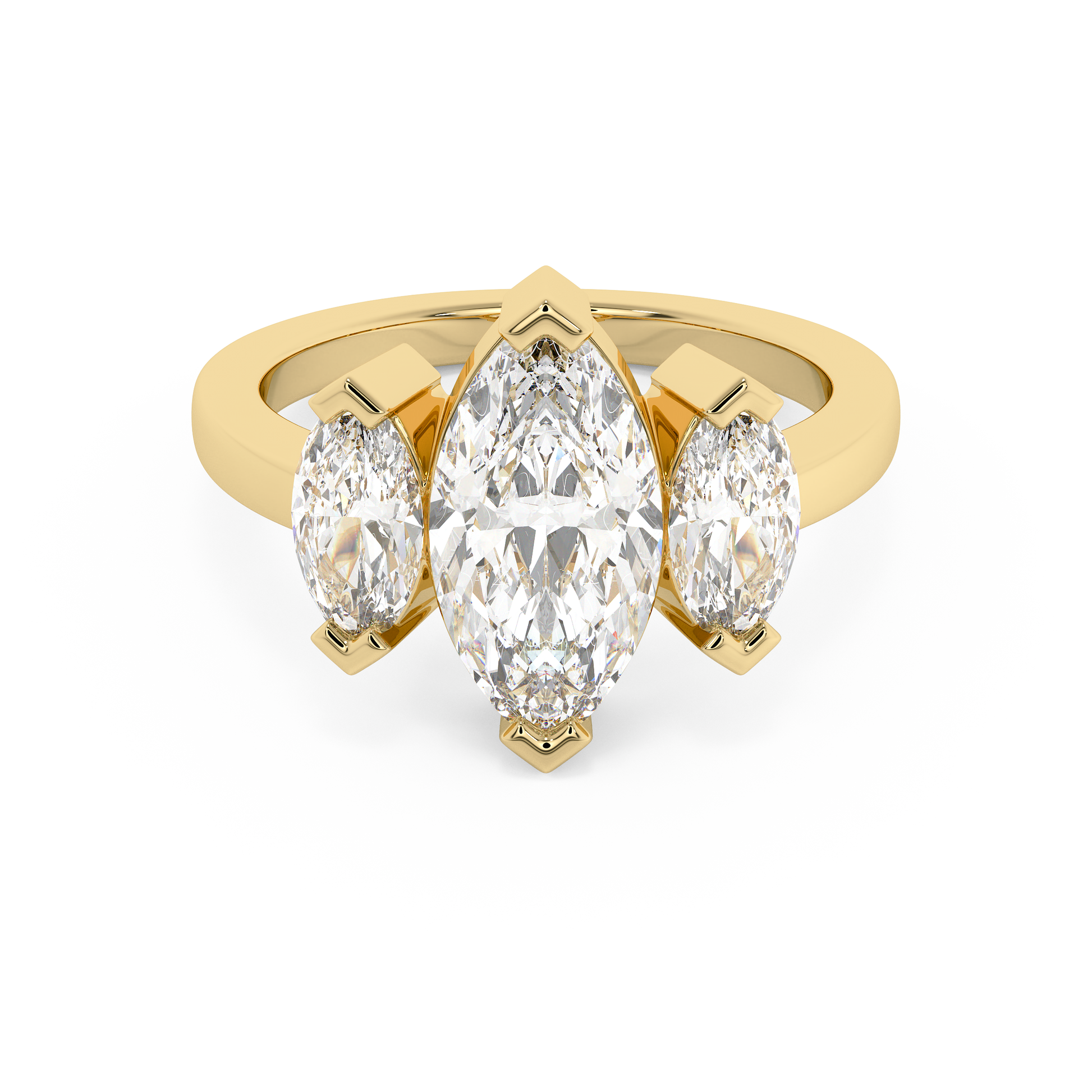 Emerald Solitaire Lab Grown Diamond Engagement Ring