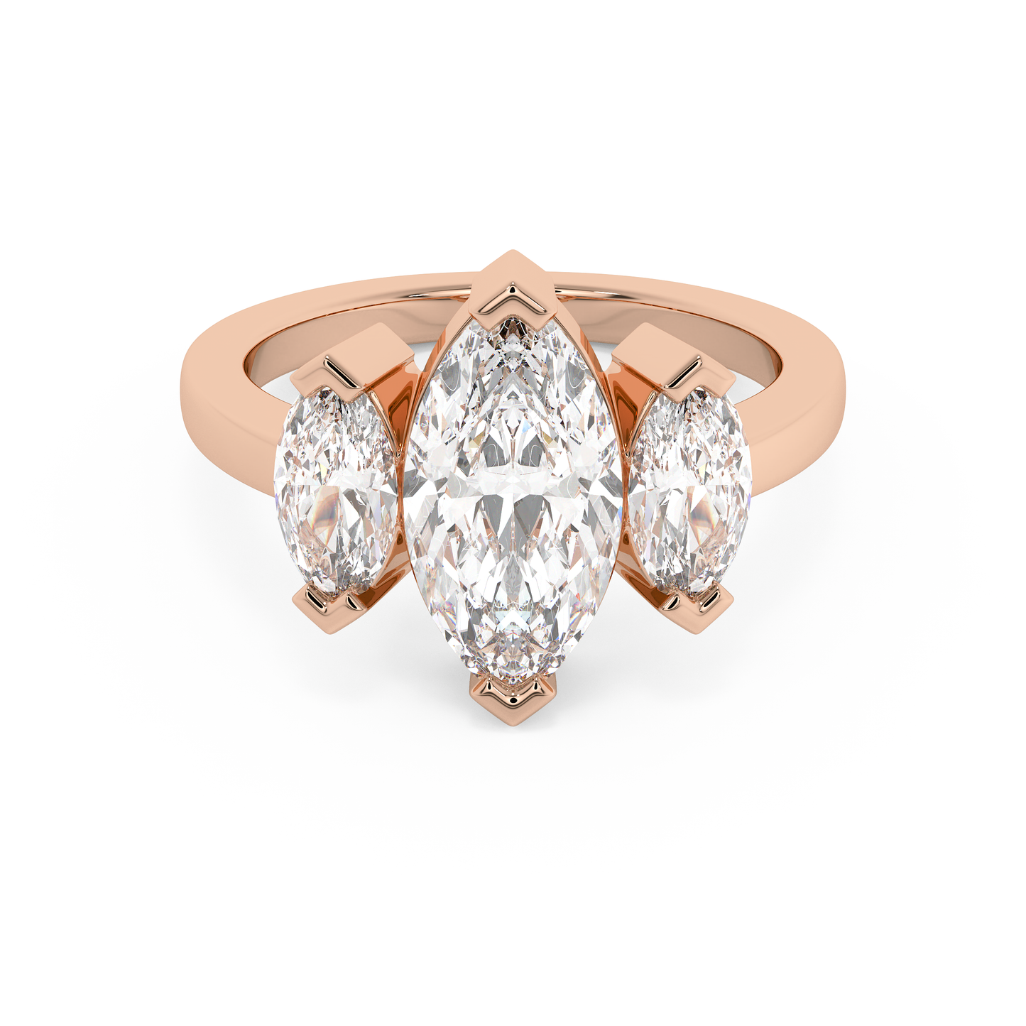 Emerald Solitaire Lab Grown Diamond Engagement Ring
