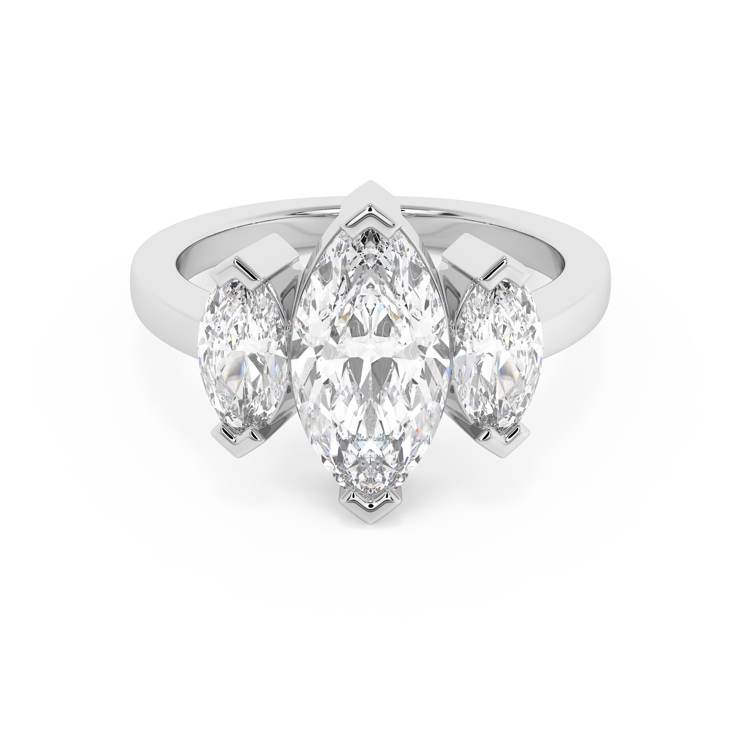 Emerald Solitaire Lab Grown Diamond Engagement Ring
