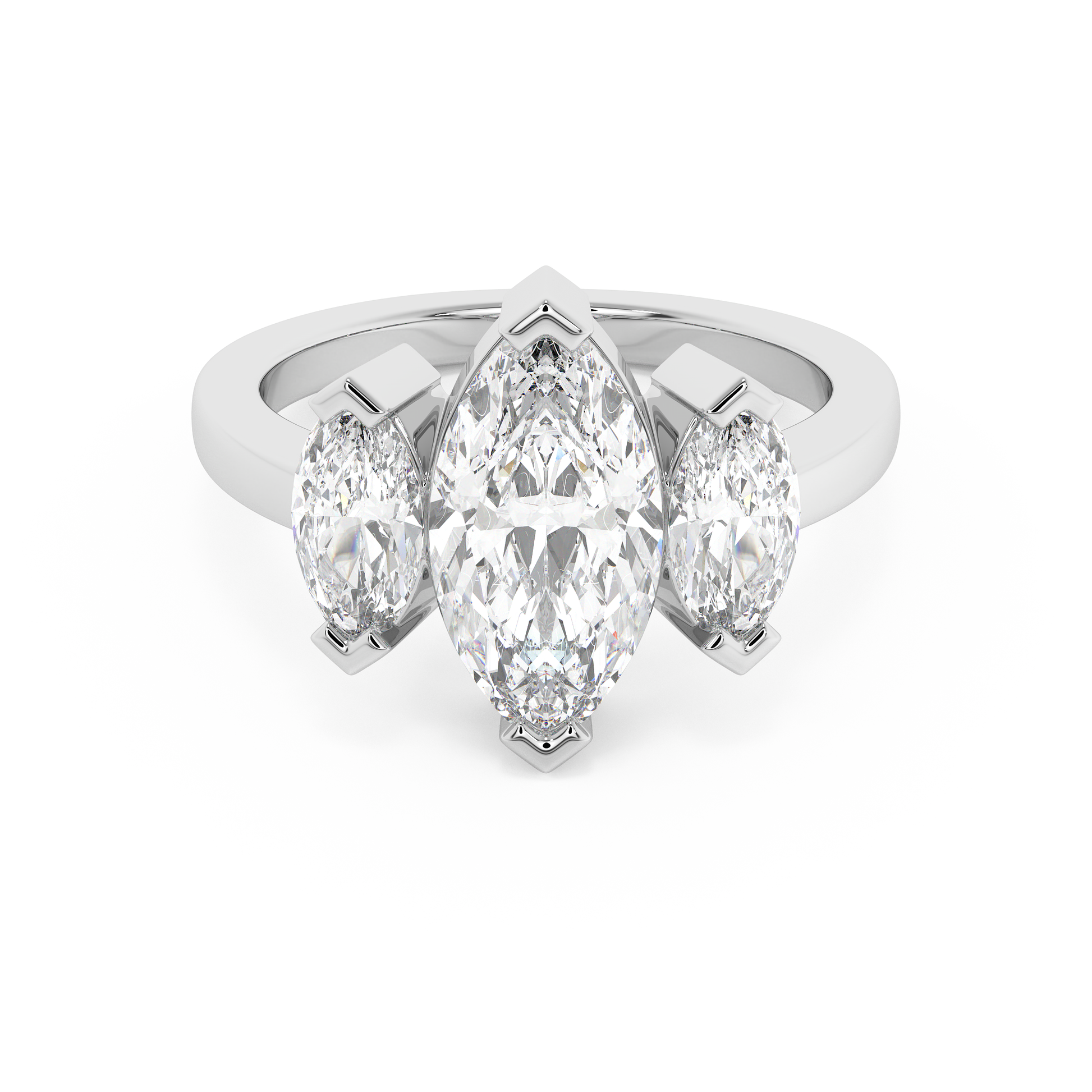 Emerald Solitaire Lab Grown Diamond Engagement Ring