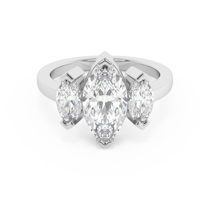 Emerald Solitaire Lab Grown Diamond Engagement Ring