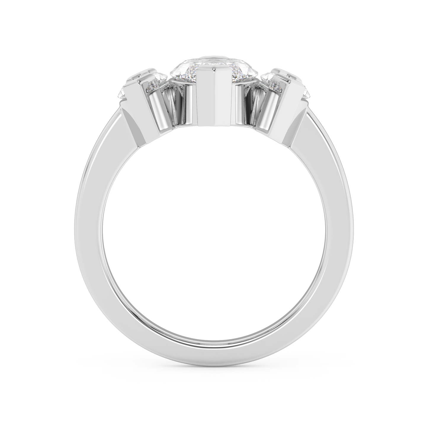 Emerald Solitaire Lab Grown Diamond Engagement Ring