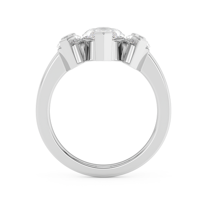 Emerald Solitaire Lab Grown Diamond Engagement Ring