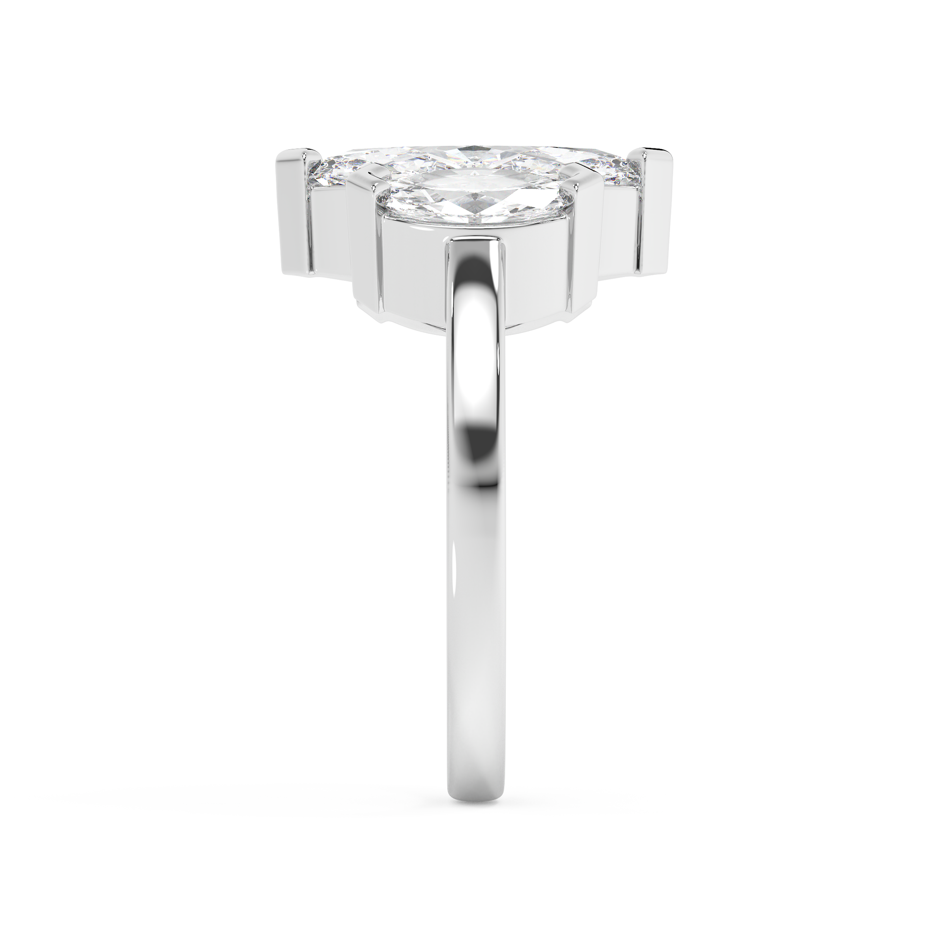 Emerald Solitaire Lab Grown Diamond Engagement Ring