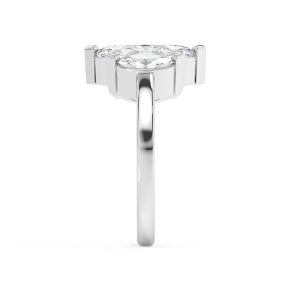 Emerald Solitaire Lab Grown Diamond Engagement Ring