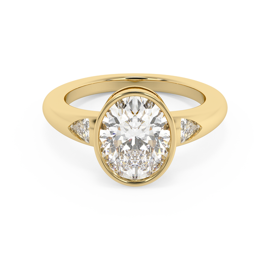 Emerald Solitaire Lab Grown Diamond Engagement Ring