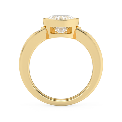 Emerald Solitaire Lab Grown Diamond Engagement Ring