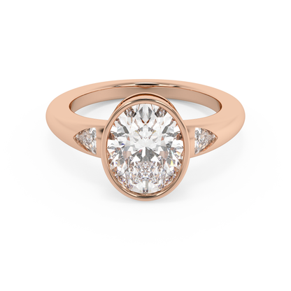 Emerald Solitaire Lab Grown Diamond Engagement Ring