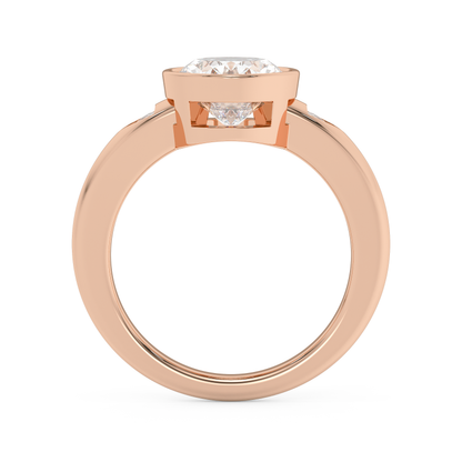 Emerald Solitaire Lab Grown Diamond Engagement Ring