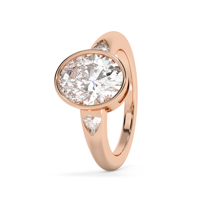 Emerald Solitaire Lab Grown Diamond Engagement Ring