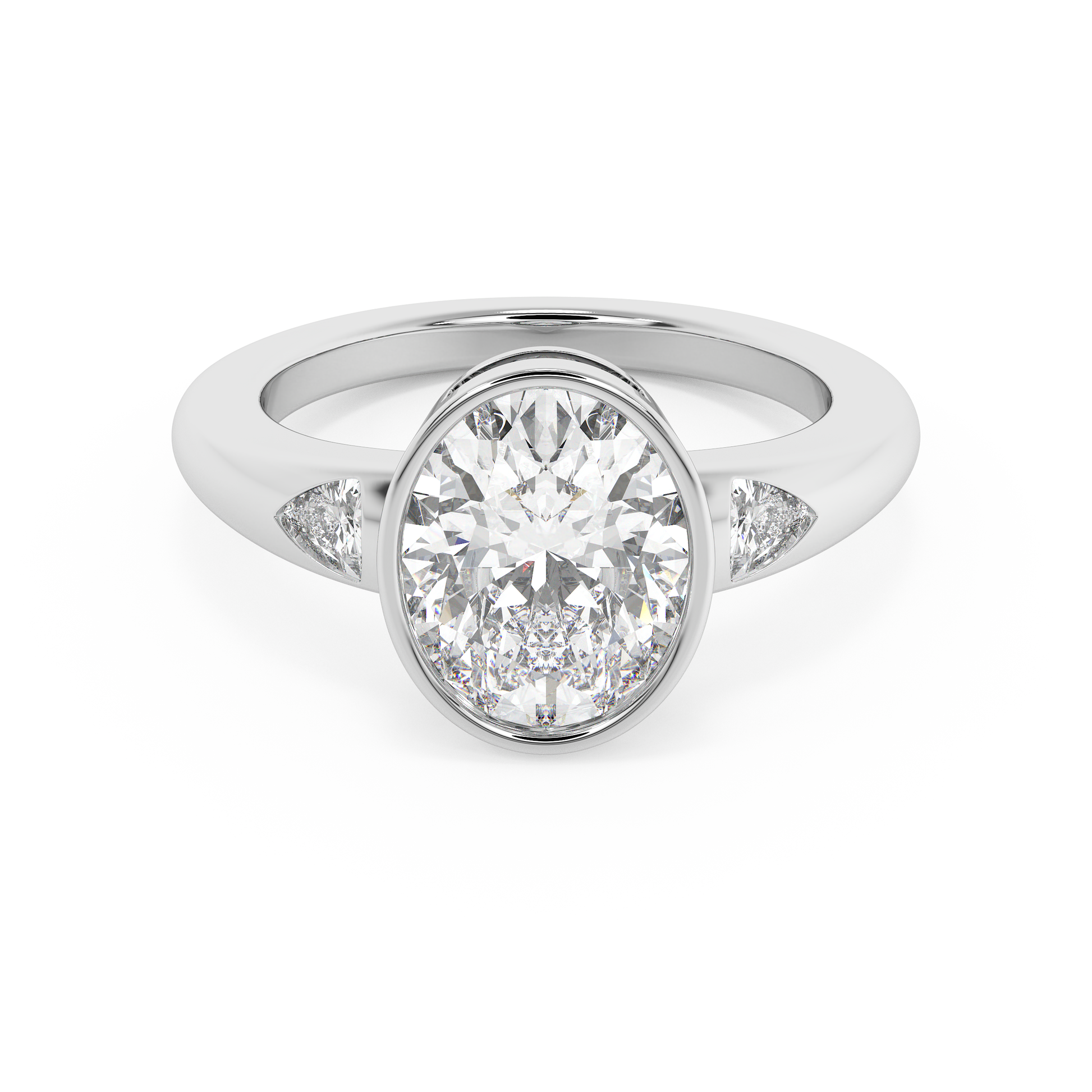 Emerald Solitaire Lab Grown Diamond Engagement Ring