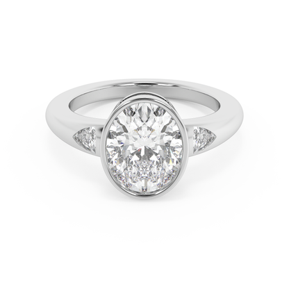 Emerald Solitaire Lab Grown Diamond Engagement Ring