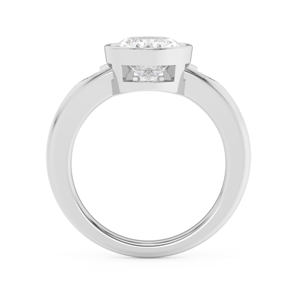 Emerald Solitaire Lab Grown Diamond Engagement Ring