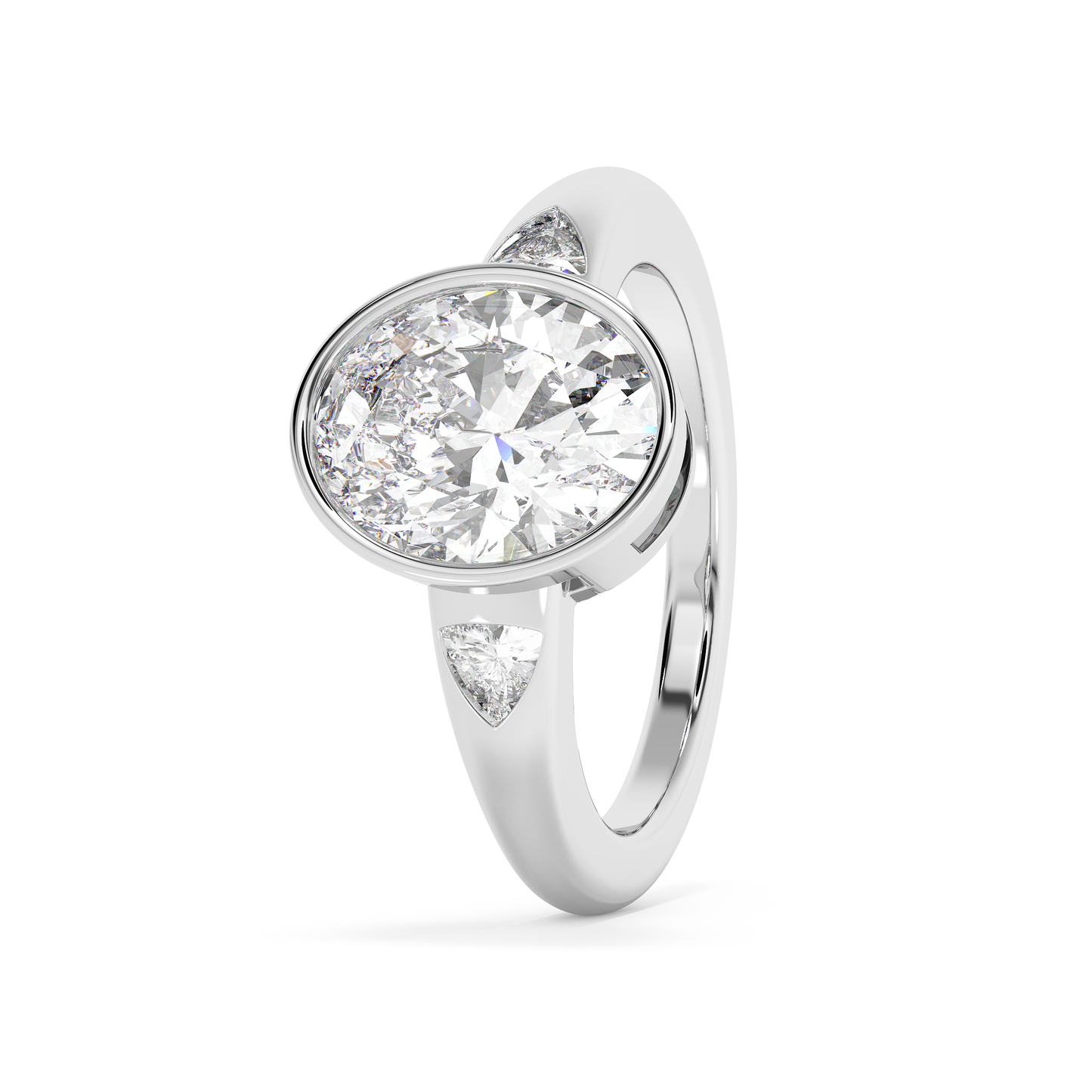Emerald Solitaire Lab Grown Diamond Engagement Ring