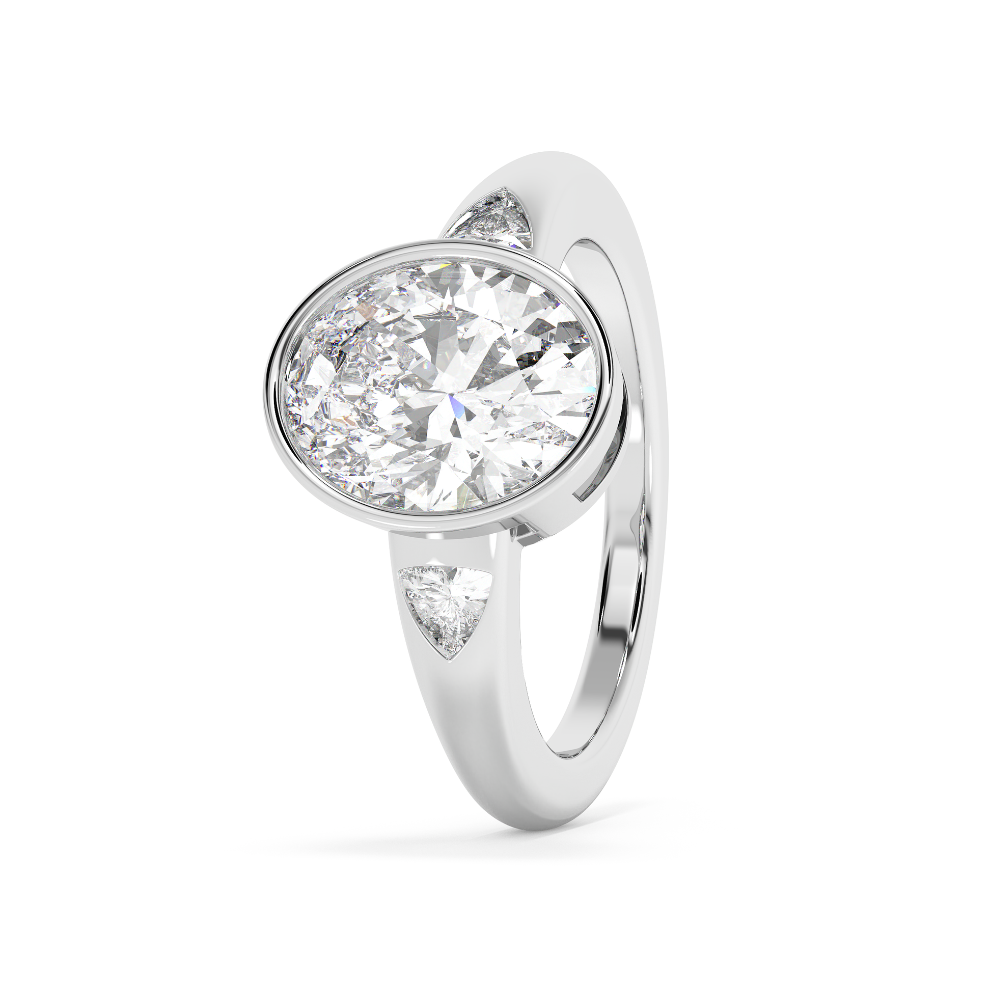 Emerald Solitaire Lab Grown Diamond Engagement Ring