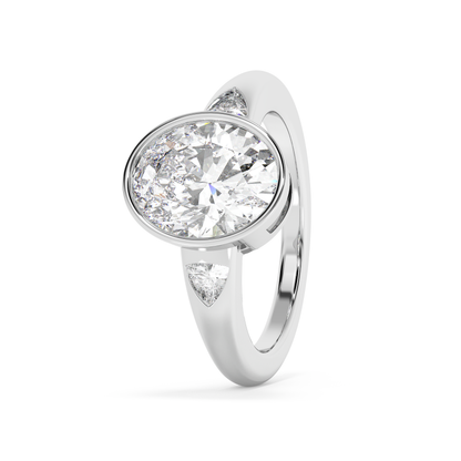 Emerald Solitaire Lab Grown Diamond Engagement Ring