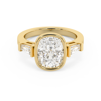 Emerald Solitaire Lab Grown Diamond Engagement Ring