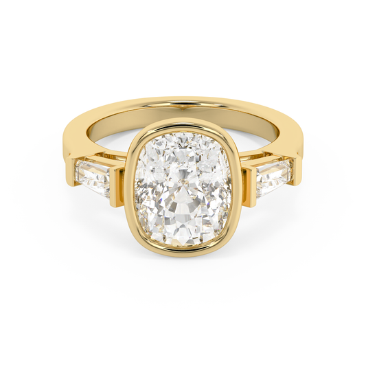 Emerald Solitaire Lab Grown Diamond Engagement Ring