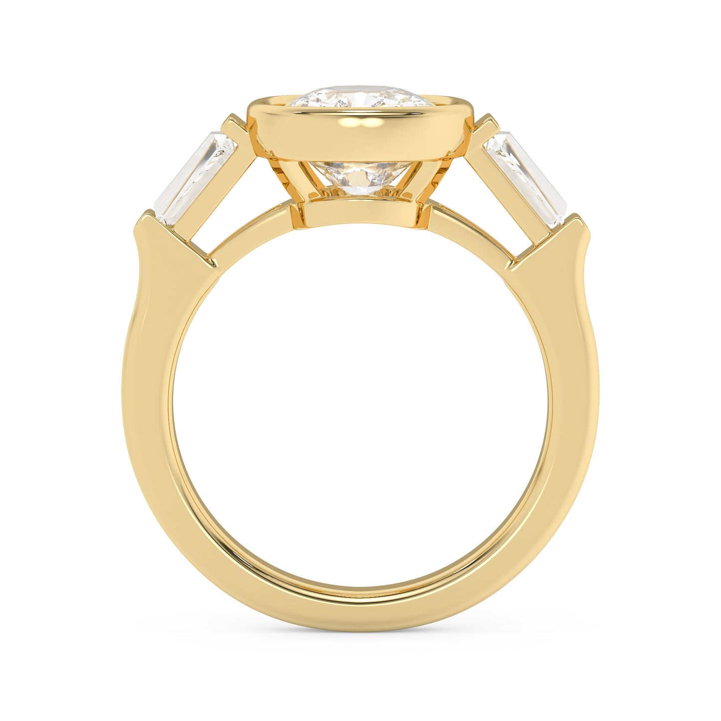 Emerald Solitaire Lab Grown Diamond Engagement Ring