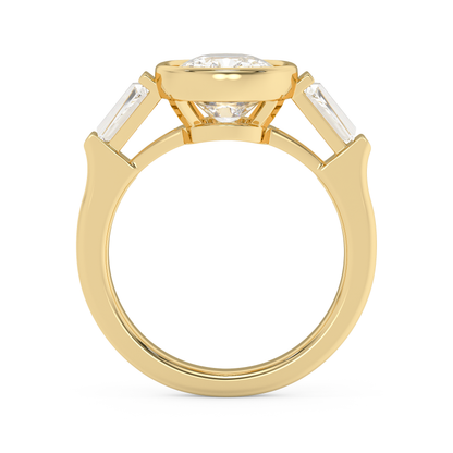 Emerald Solitaire Lab Grown Diamond Engagement Ring