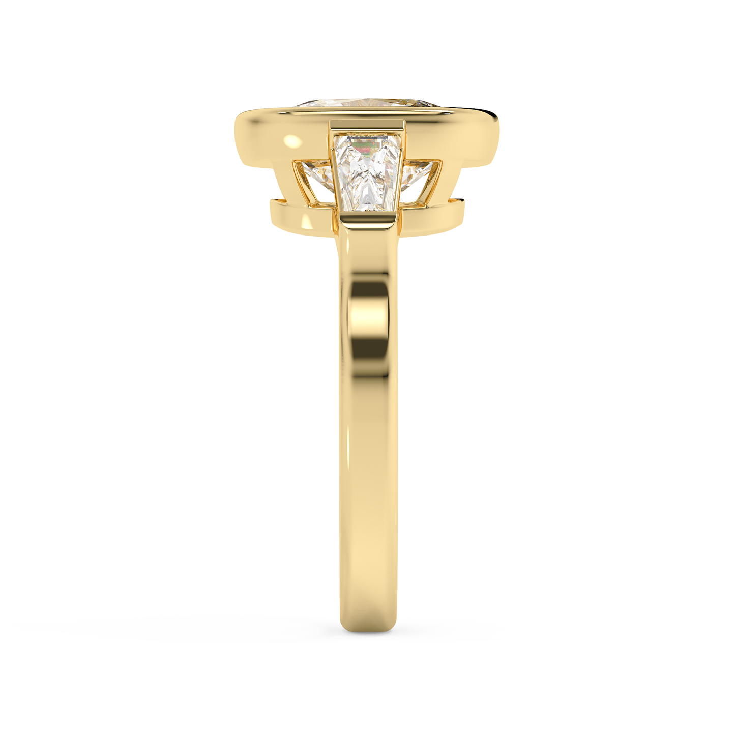 Emerald Solitaire Lab Grown Diamond Engagement Ring