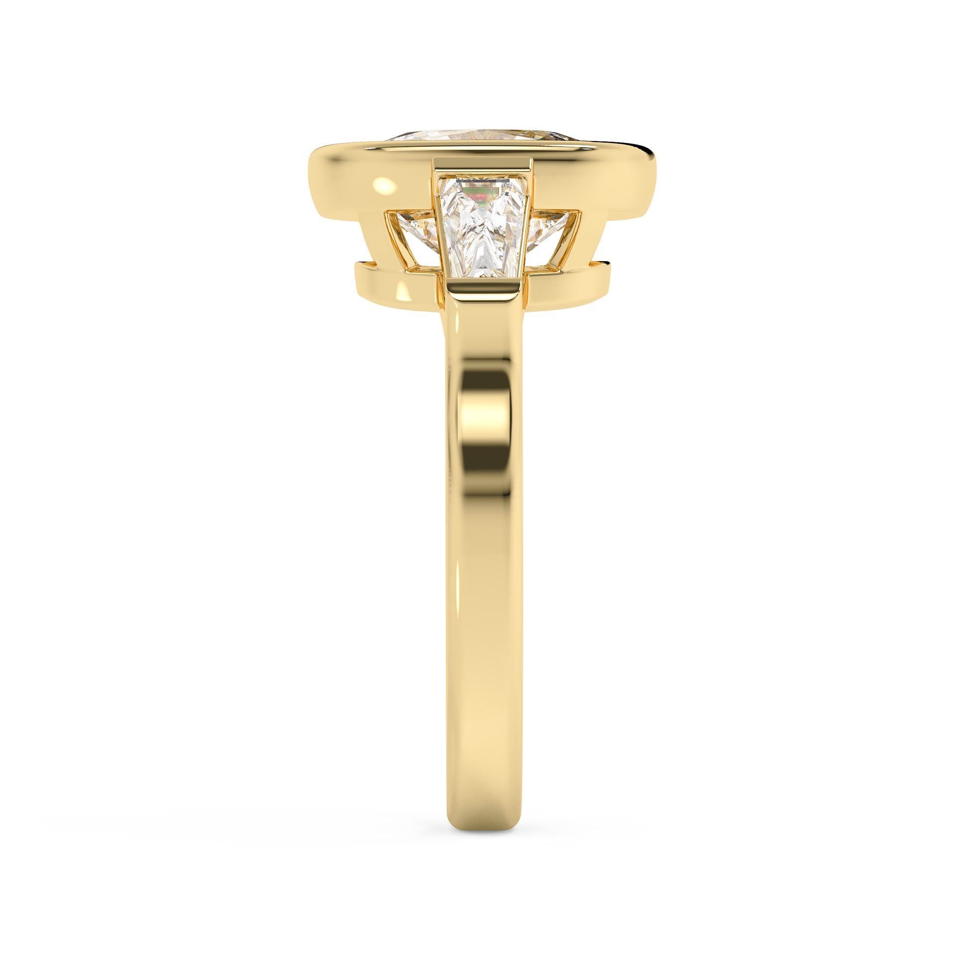 Emerald Solitaire Lab Grown Diamond Engagement Ring