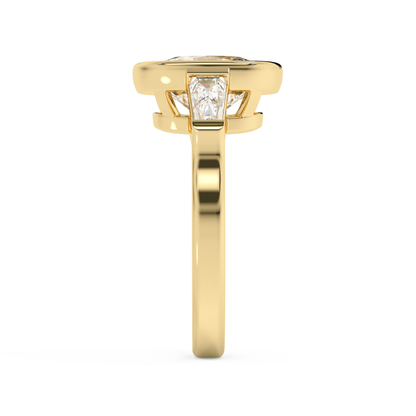 Emerald Solitaire Lab Grown Diamond Engagement Ring