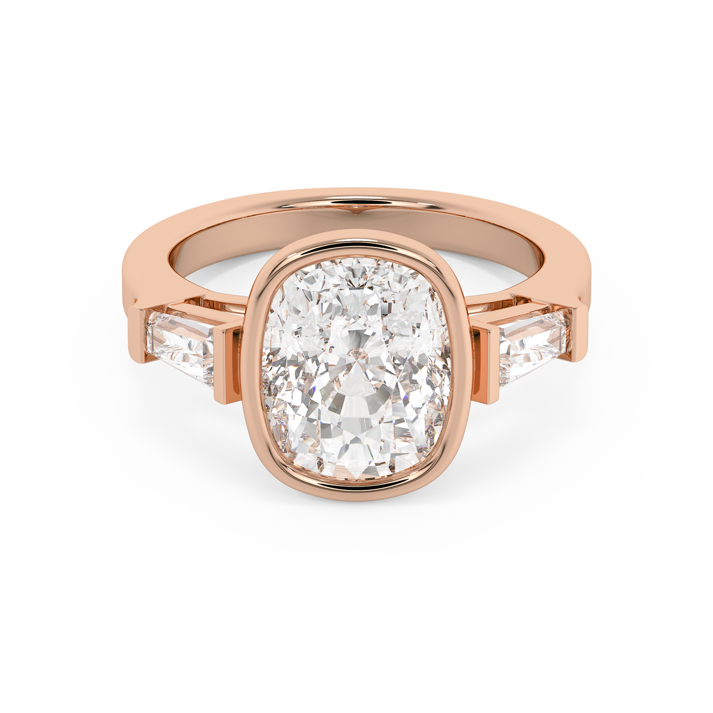Emerald Solitaire Lab Grown Diamond Engagement Ring