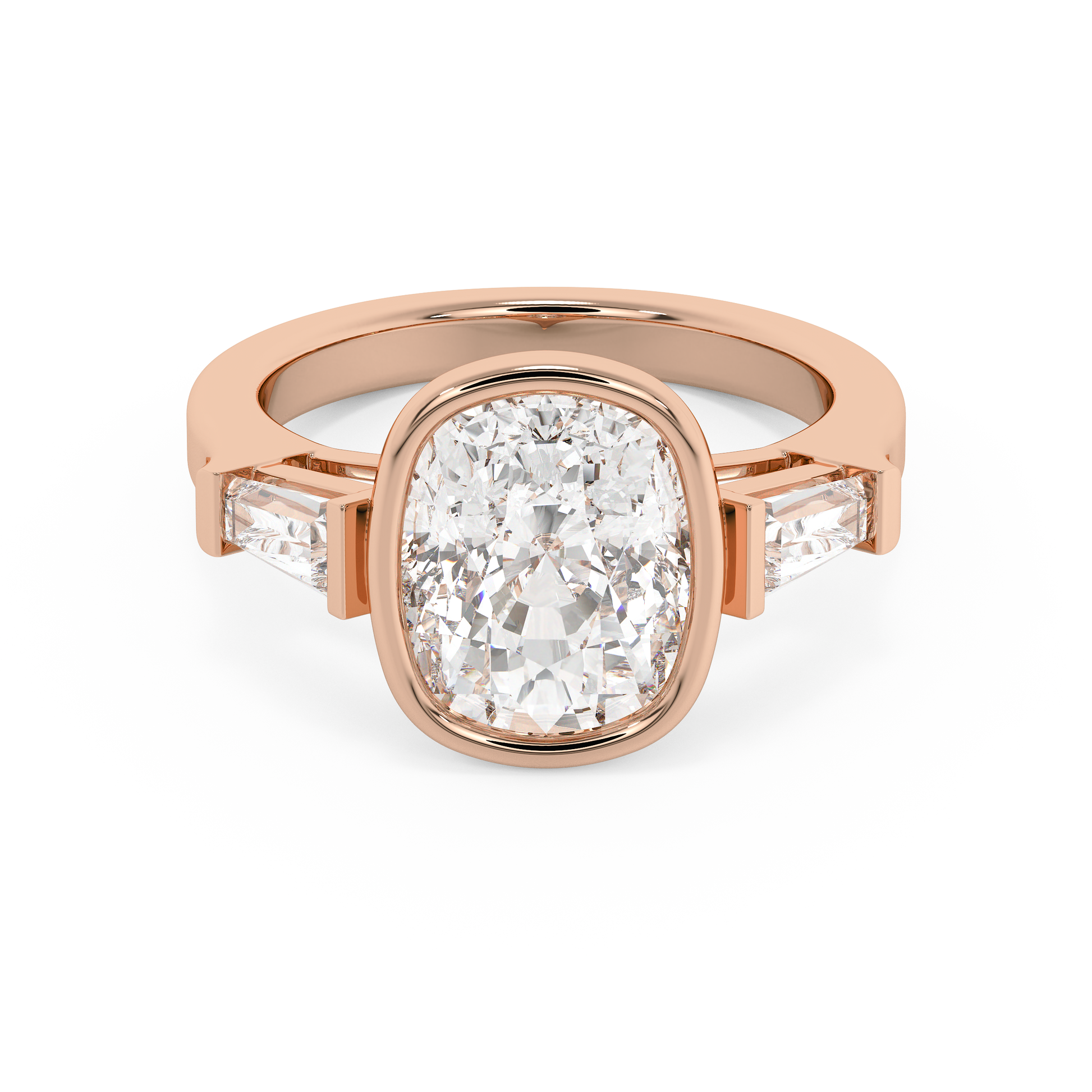 Emerald Solitaire Lab Grown Diamond Engagement Ring