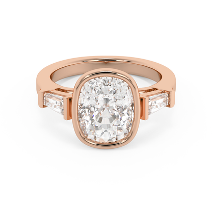 Emerald Solitaire Lab Grown Diamond Engagement Ring