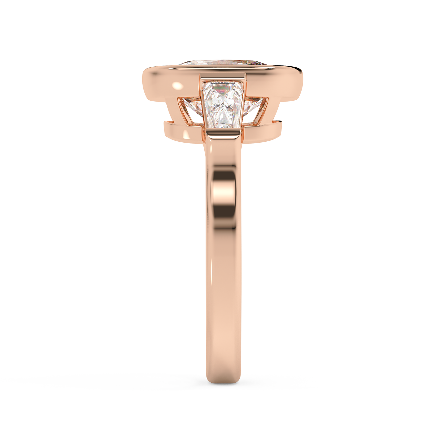Emerald Solitaire Lab Grown Diamond Engagement Ring